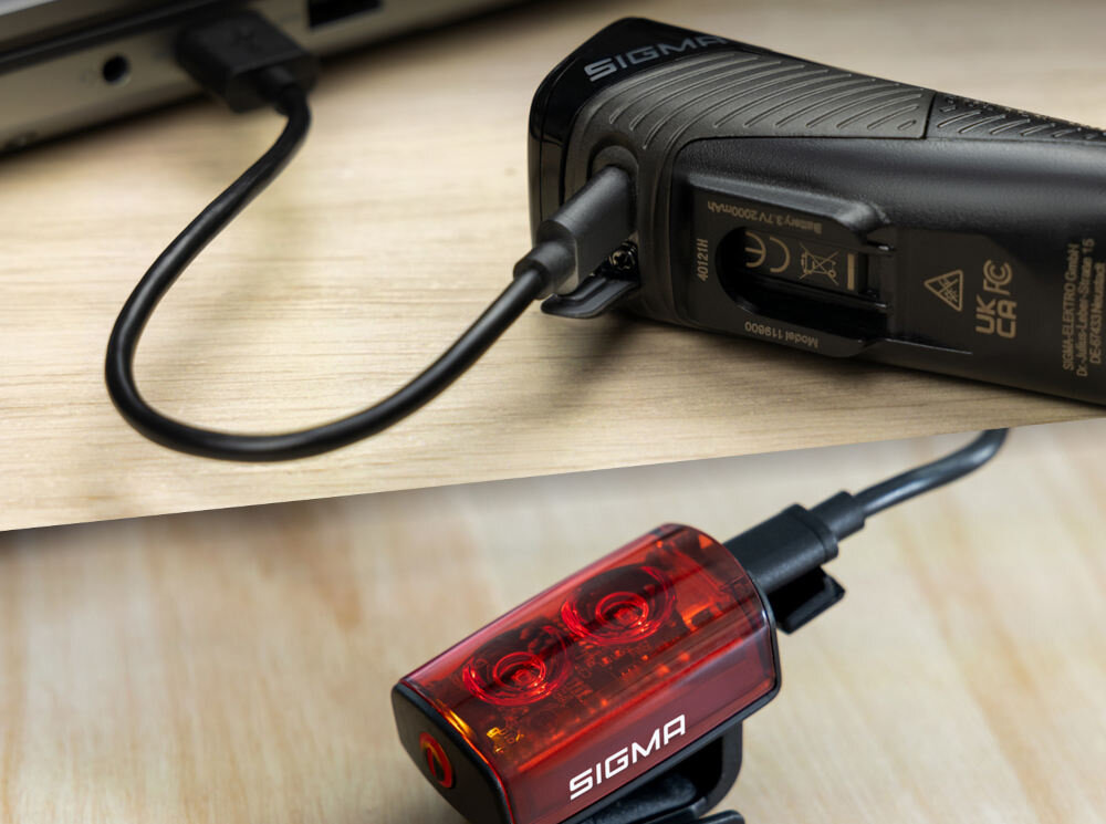 Zestaw lampek rowerowych SIGMA Buster 400 Set W RL 80 wygodne ładowanie akumulatory litowo-jonowe