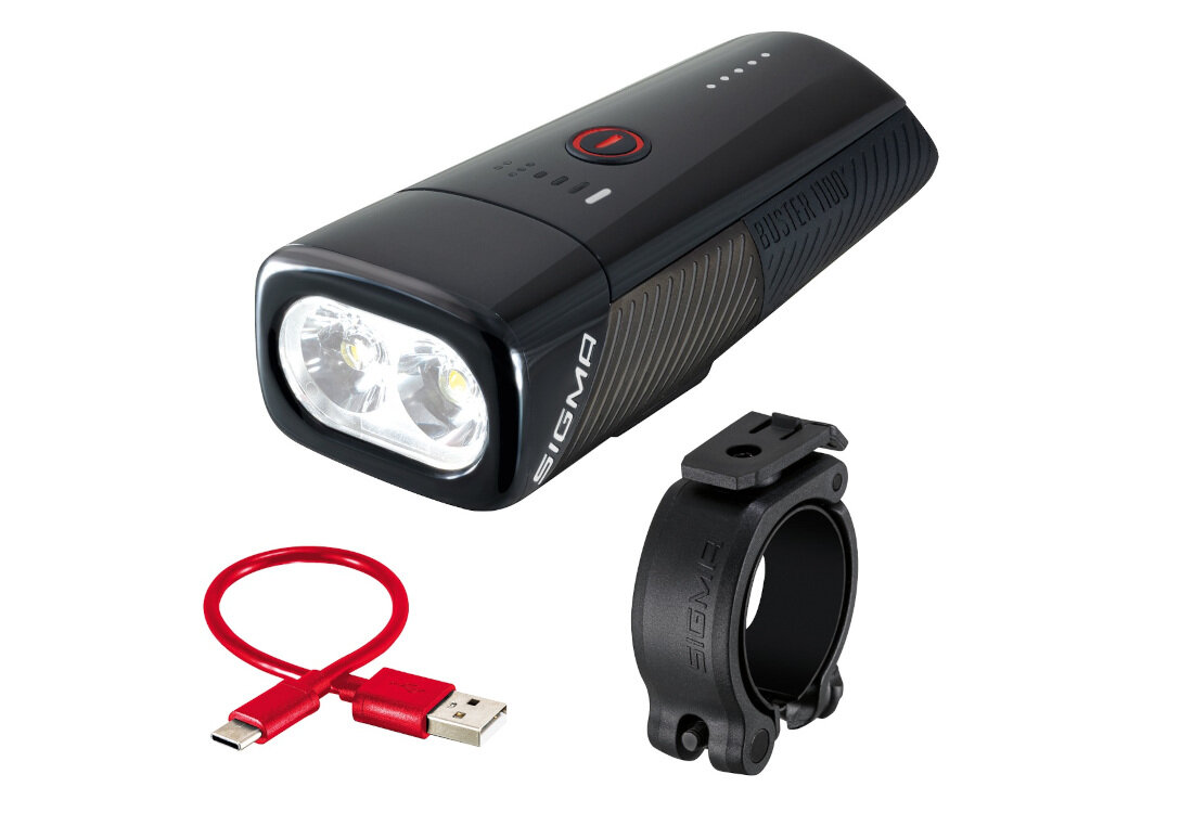 Lampka rowerowa SIGMA Buster 1100 FL zestaw akcesoria komplet wyposazenie