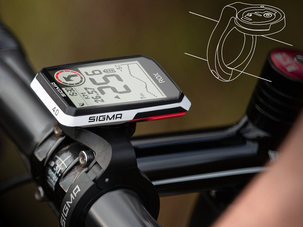 Licznik rowerowy SIGMA Rox 11.1 Evo HR Set Biały Elastyczne opcje montażu uchwyt GPS łatwy montaż uchwyt Short Butler ustawienia dopasowanie kierownica