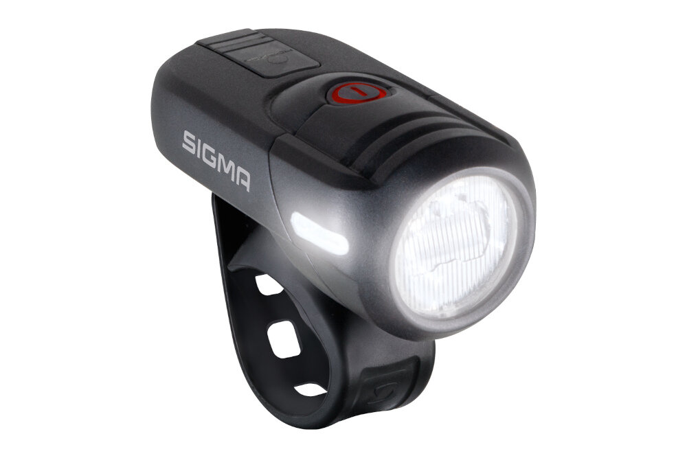 Zestaw lampek rowerowych SIGMA Aura 45 Nugget II Łatwy montaż silikonowy uchwyt