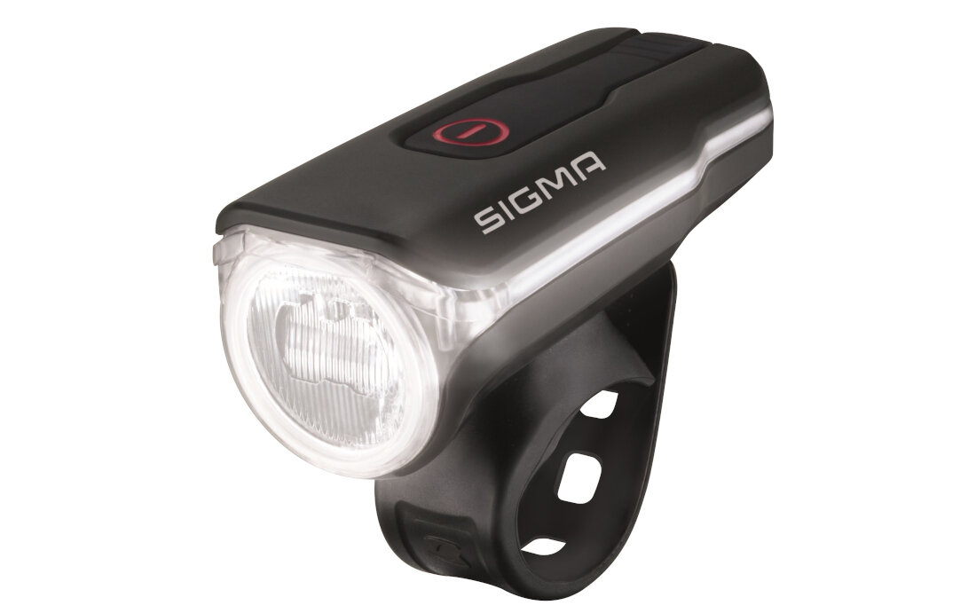 Lampka rowerowa SIGMA Aura 60 FL Zielona dioda wskaźnika naładowania akumulatora czerwona dioda