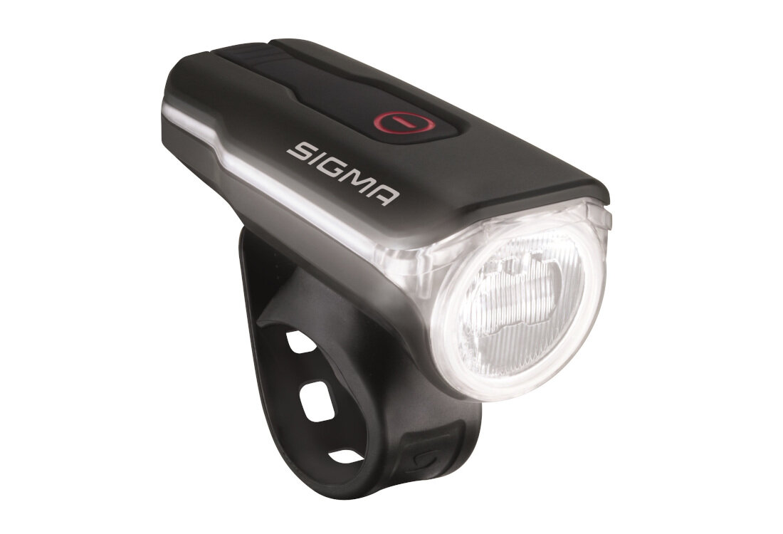 Lampka rowerowa SIGMA Aura 60 FL Lekka sportowa konstrukcja waga wzornictwo stożkowa obudowa elementy