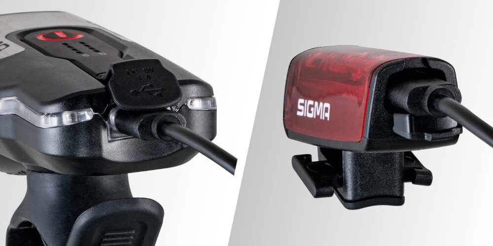 Zestaw lampek rowerowych SIGMA Aura 80 Set W Blaze Łatwe ładowanie akumulator litowo-jonowy ładowanie port Micro-USB