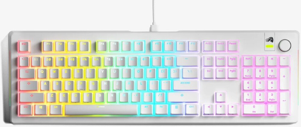Klawiatura GLORIOUS GMMK 3 Prebuilt 100% Biały aluminiowa płyta wypełnienie pianka wygłuszająca