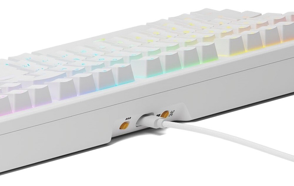 Klawiatura GLORIOUS GMMK 3 Prebuilt 100% Biały pokrętło funkcje podświetlenie RGB regulacja głośności