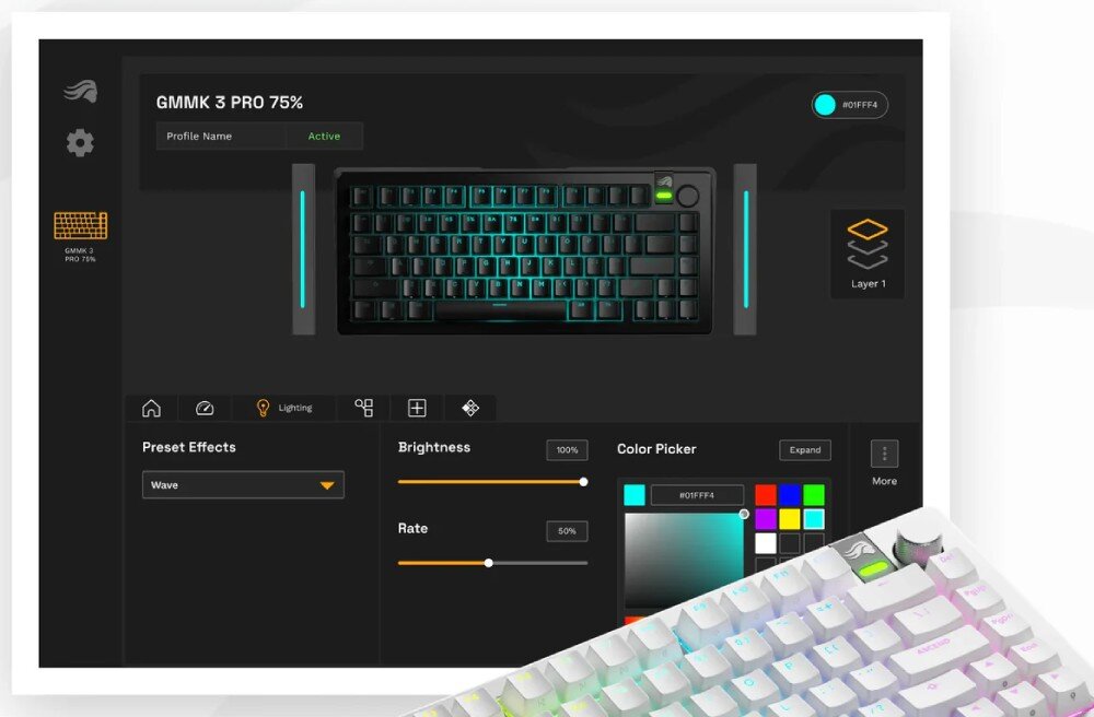 Klawiatura GLORIOUS GMMK 3 Prebuilt 100% Biały oprogramowanie narzędzia kompatybilność podłączenie