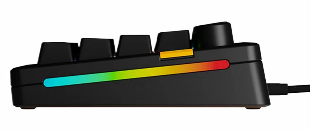 GLORIOUS GMMK 3 Glorious GMMK 3 estetyki wygodę użytkowania doznania dźwiękowe. - klawiatura od boku, widoczny pasek rgb