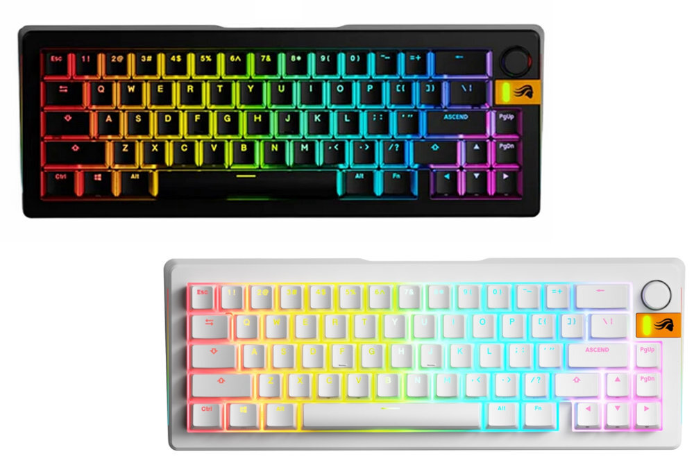 GLORIOUS GMMK 3 Prebuilt Glorious GMMK 3 dwóch wariantach kolorystycznych klasycznej czerni stylowej bieli Czarny model biały wariant - klawiatura w dwóch wariantach kolorystycznych, biały i czarny