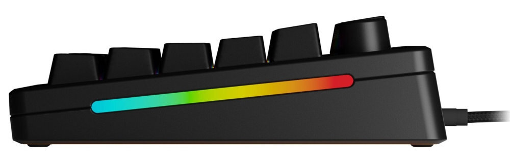 GLORIOUS GMMK 3 Prebuilt HE Glorious GMMK 3 estetyki wygodę użytkowania doznania dźwiękowe. - klawiatura od boku, widoczny pasek rgb