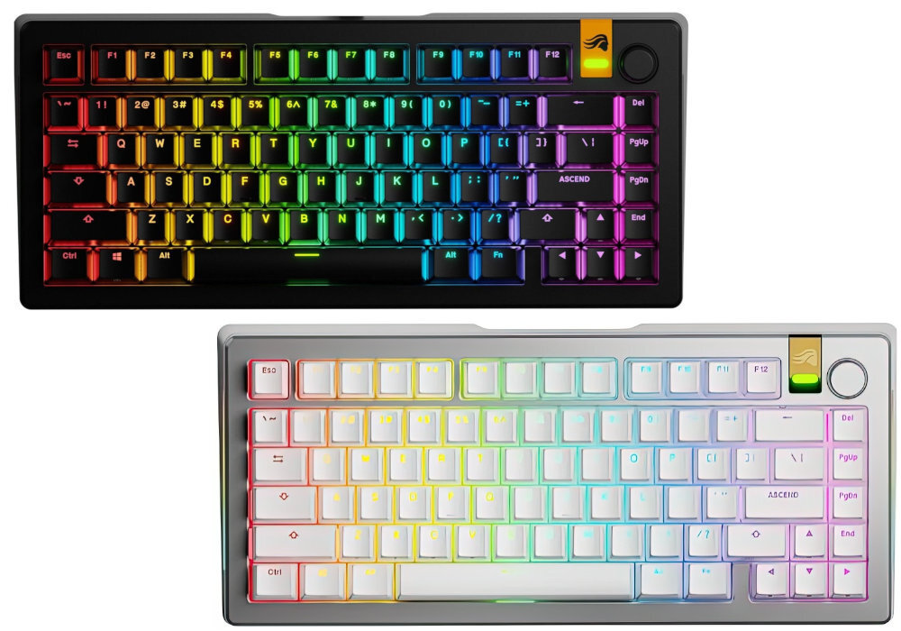 GLORIOUS GMMK 3 Prebuilt HE Glorious GMMK 3 dwóch wariantach kolorystycznych klasycznej czerni stylowej bieli Czarny model biały wariant - klawiatura w dwóch wariantach kolorystycznych, biały i czarny