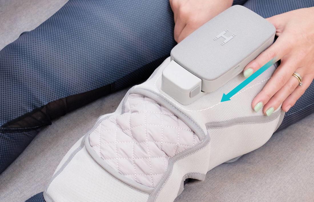 Masażer do kolan HOMEDICS Modulair SR-CMK10H Ergonomiczny kształt wygoda komfort dopasowanie regulowane paski obwód