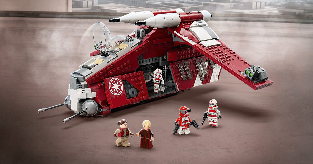 LEGO 75354 Star Wars Kanonierka Gwardii Coruscańskiej replika kultowego statku,
znanego z serialu „Gwiezdne Wojny: Wojny klonów” starannie zaprojektowany aerodynamiczne kształty detale na panelach
dla każdego fana uniwersum Gwiezdnych Wojen miniaturka ikonicznej jednostki