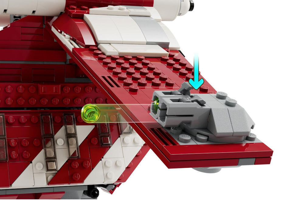 LEGO 75354 Star Wars Kanonierka Gwardii Coruscańskiej zabawa przy budowaniu emocjonująca rozgrywka po zakończeniu konstrukcji interaktywne funkcje
ruchome armaty i miotacze klocków możliwość zmiany ustawienia kokpitów otwieranie paneli