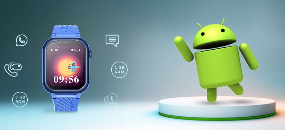 Smartwatch Garett Kids Essa 4G ekran bateria czujniki zdrowie sport pasek ładowanie pojemność rozdzielczość łączność sterowanie krew puls rozmowy smartfon aplikacja