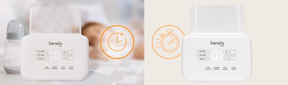 Podgrzewacz do butelek LIONELO Thermup Double Multifunkcyjny pomocnik 6 funkcji podgrzewanie płynów podgrzewanie pokarmu rozmrażanie szybkie podgrzewanie czas