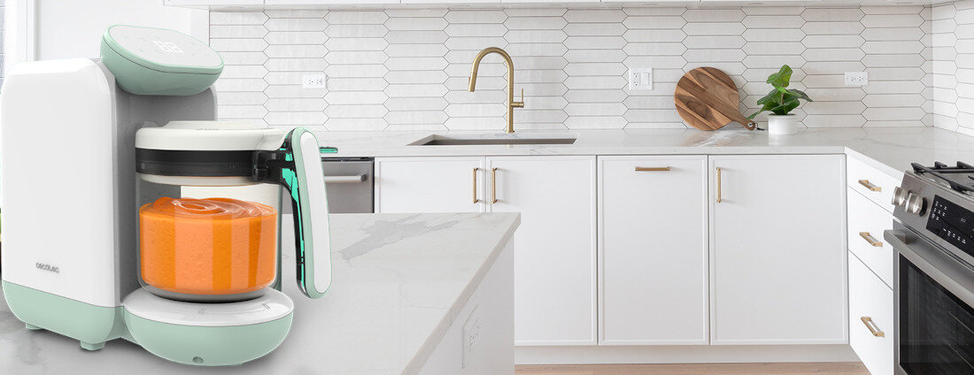 Robot kuchenny CECOTEC Nana BabyCare FoodProcessor wygląd design tło prezentacja wizualizacja Wszystko, czego potrzebujesz