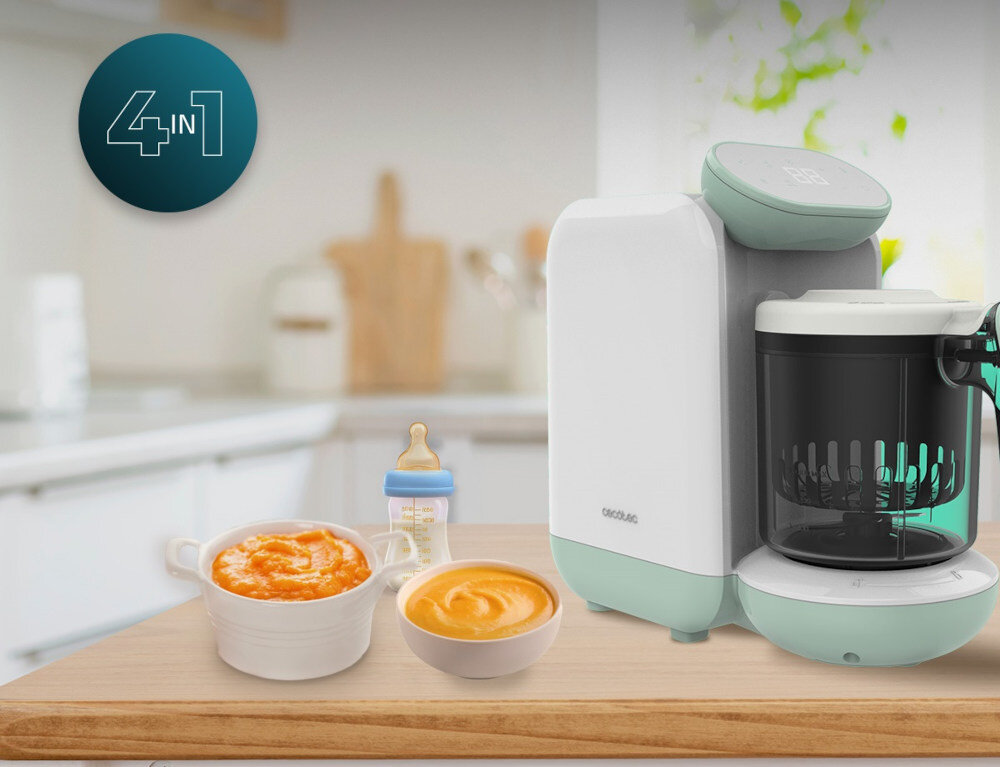 Robot kuchenny CECOTEC Nana BabyCare FoodProcessor Komfort dla zajętych rodziców gotuje, miksuje, podgrzewa i sterylizuje zastępuje kilka innych urządzeń.