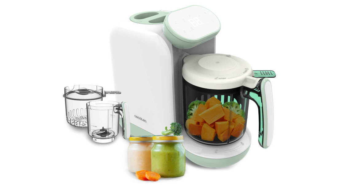 Robot kuchenny CECOTEC Nana BabyCare FoodProcessor Oszczędność miejsca wymiary moc nominalna środowisko