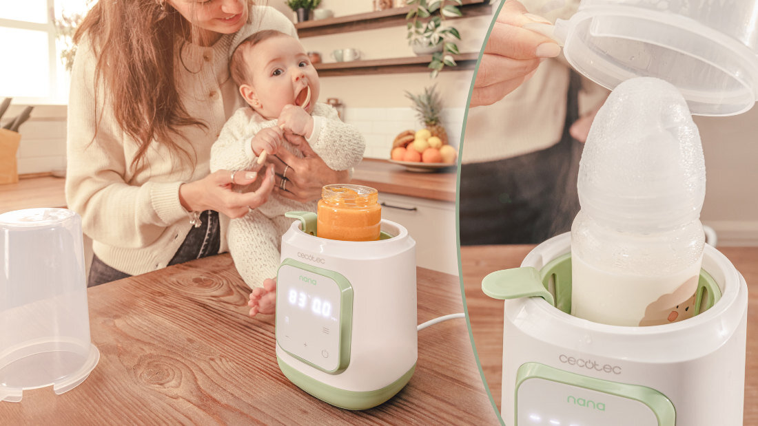 Podgrzewacz do butelek CECOTEC Nana Single Wszystko, czego potrzebujesz podgrzewa, rozmraża, sterylizuje i utrzymuje ciepło butelek cztery tryby pracy dopasowanie potrzeby kontrola posiłek przygotowywanie