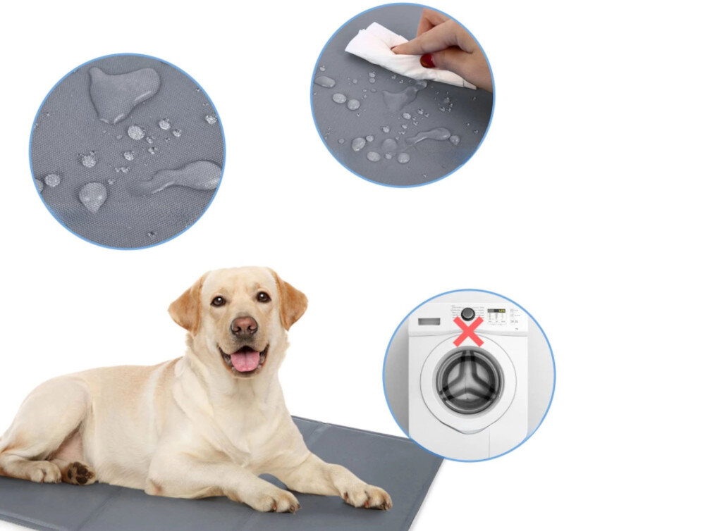 Mata chłodząca EXTRALINK PET-1110 40 x 50 cm Szary Łatwa w utrzymaniu czystości Wodoodporna powierzchnia szybkie czyszczenie ułatwienie higiena pielęgnacja