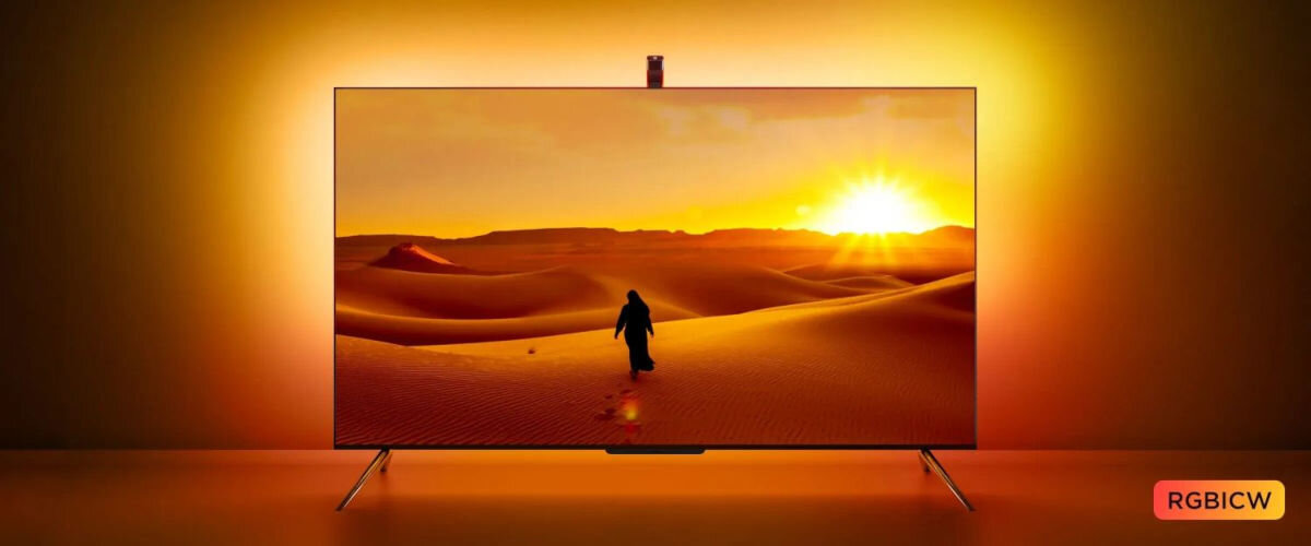 Taśma LED GOVEE H6097 2.4 m TV Backlight 3 Litte Wi-Fi/Bluetooth, Wi-Fi, głos, sceny, DreamView, Telewizor z ciepłym podświetleniem LED RGBIC w pustyni.