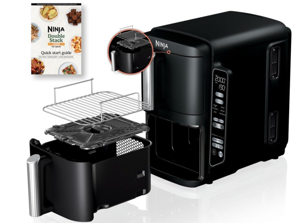 Air Fryer NINJA Double Stack SL300EU Czarny zestaw akcesoria komplet wyposazenie