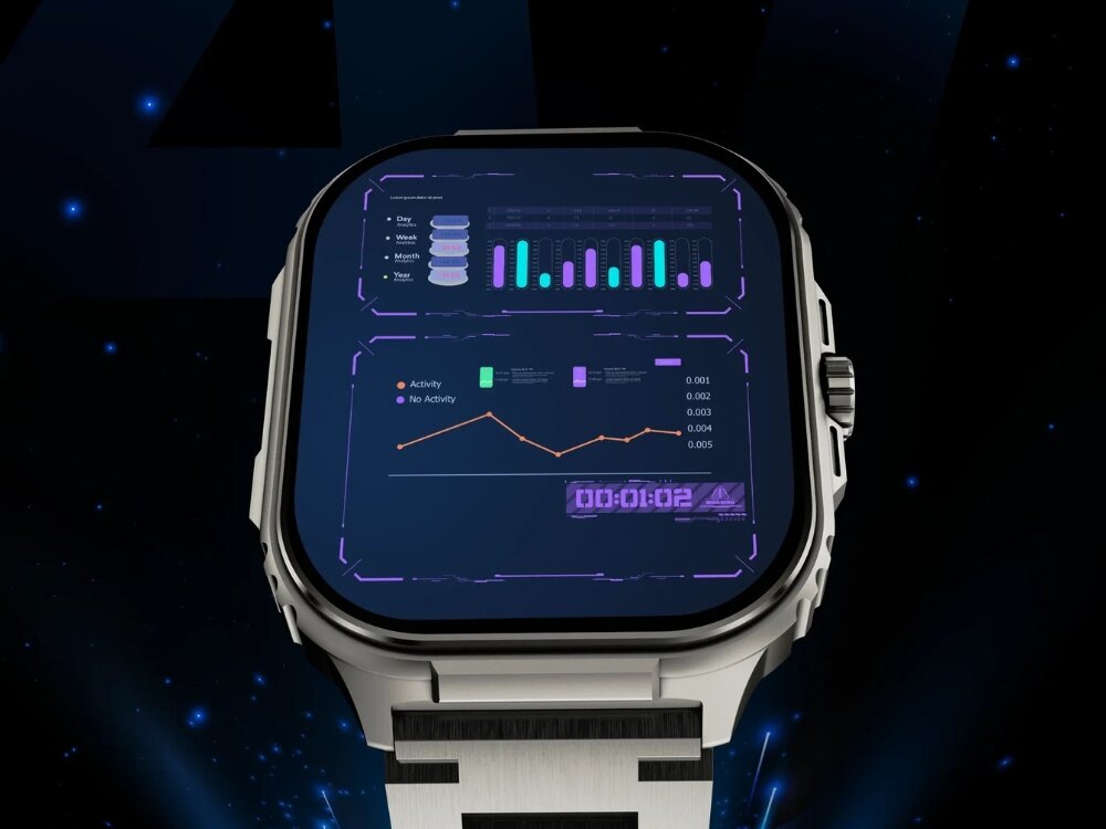 Smartwatch HiFuture Ultra3 Pro
smartwatch z aplikacją do monitorowania zdrowia technologia syntra ai tętno tlen sen kroki