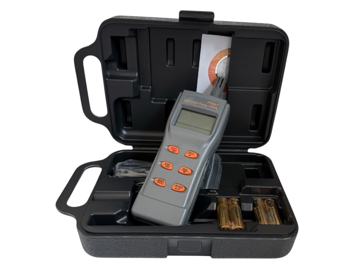 AISKO AZI-77597 progów alarmowych dla CO, zmianę jednostek temperatury (ºC lub ºF) wybór wartości wyświetlanych na ekranie HOLD, MIN/MAX, TWA i STEL