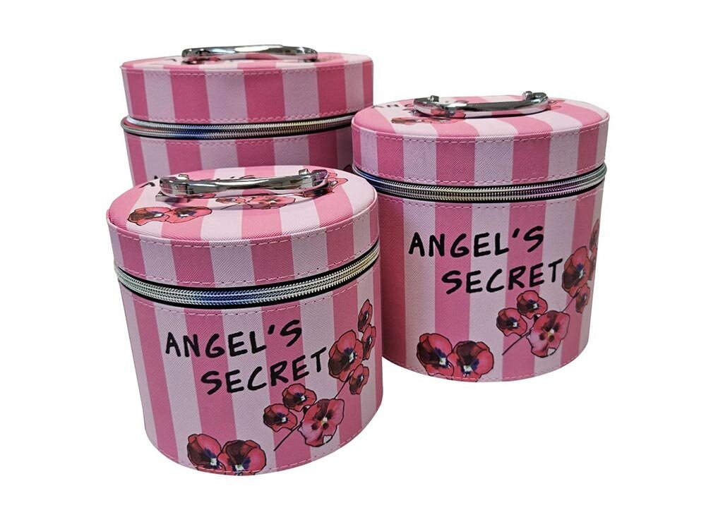 Kosmetyczka EXTRALINK Lifestyle 246 Różowy 3 sztuki trzy kuferki, zestaw do przechowywania, łatwy dostep do zawartości