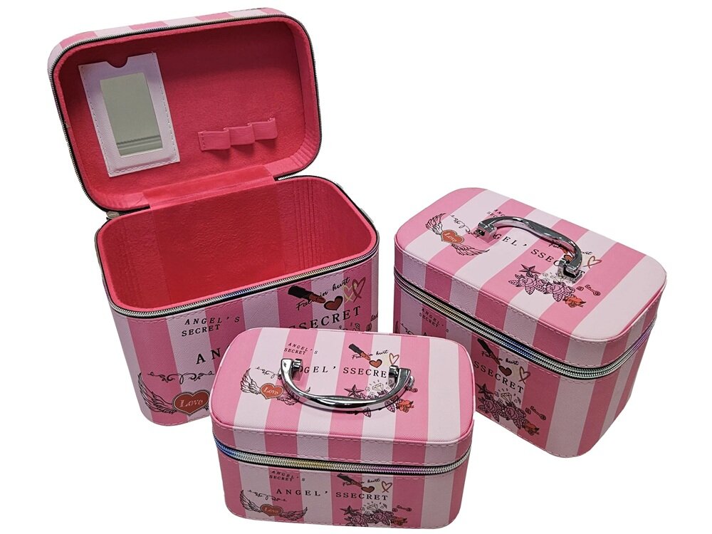 Kosmetyczka EXTRALINK Lifestyle 245 Różowy 3 sztuki solidna konstrukcja, odporność na zniszczenia, praktyczne rozwiązanie