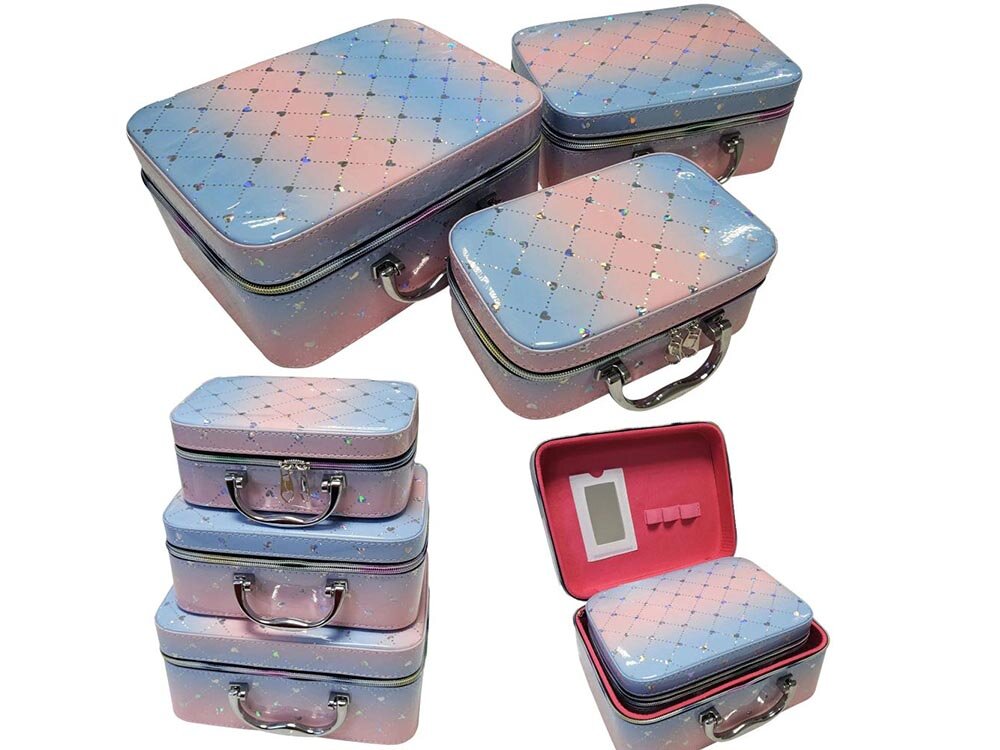 Kosmetyczka EXTRALINK Lifestyle 251 Wielokolorowy 3 sztuki trzy kuferki, zestaw do przechowywania, łatwy dostep do zawartości