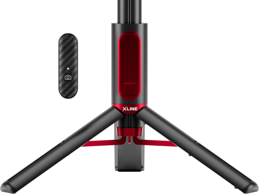 Uchwyt selfie XLINE Premium BSF801 Bluetooth Czarno-czerwony