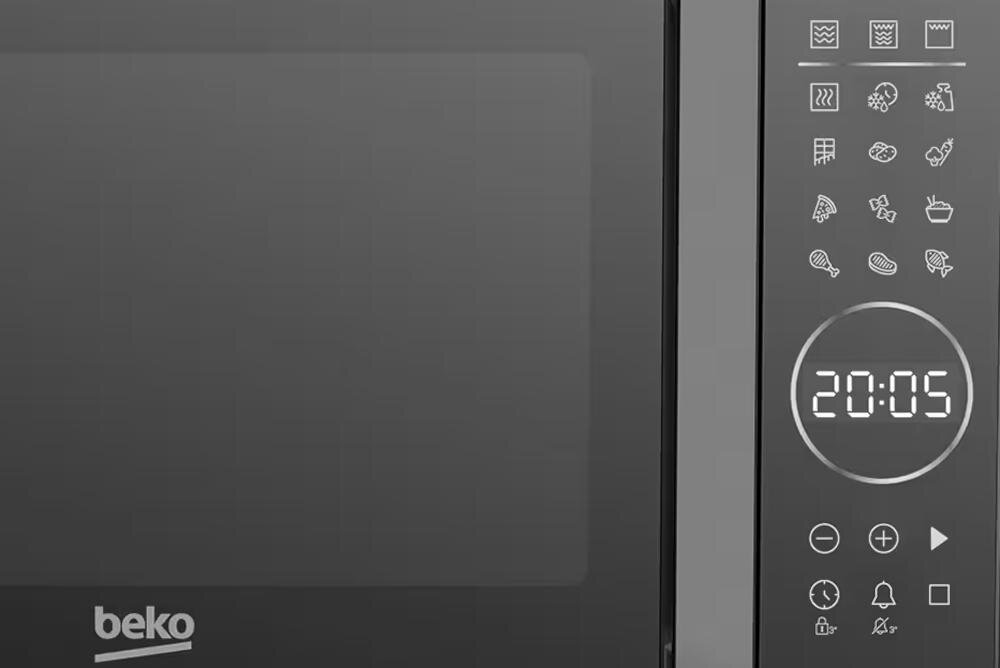 BEKO MGC20130BB funkcja temperatura panel sterowania łatwa wygodna obsługa ikonki zegar