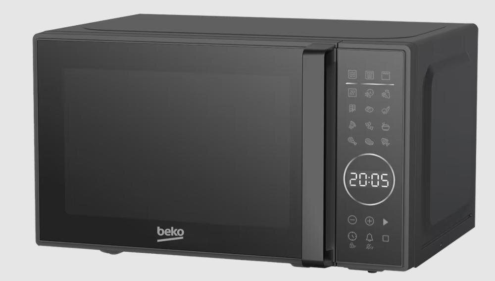 BEKO MGC20130BB kuchenka mikrofalowa przestrzeń kuchenna moc grill mikrofala nowoczesny design czarna kolorystyka emaliowane wnętrze kuchnia tradycyjna