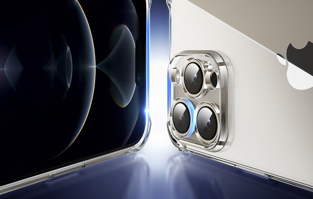 UGREEN Bright Cushion podwyższone krawędzie 0,9 mm wokół ekranu 0,65 mm wokół soczewek aparatu zapobiega zarysowaniom i pęknięciom - podwyższone krawędzie aparatu i ekranu