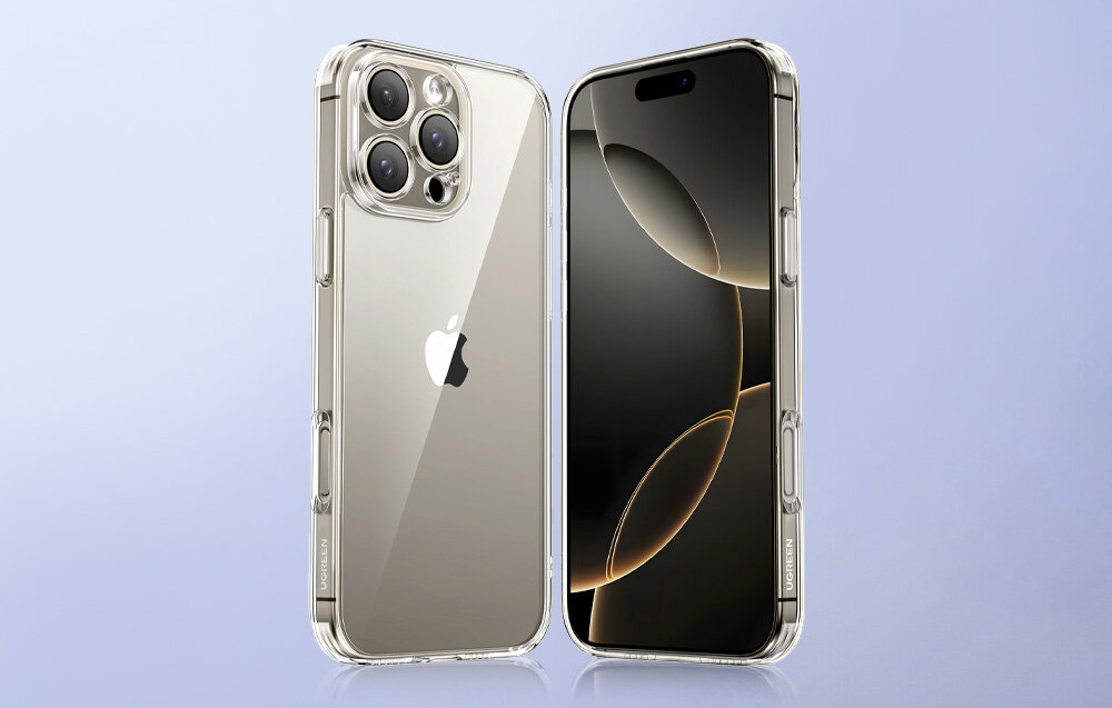 ETUI UGREEN CA10 iPhone'owi poduszkę powietrzną podwyższone krawędzie chronią ekran i aparat przed zarysowaniami i uszkodzeniami przepuszczalność światła możliwość ładowania bezprzewodowego - etui na telefonie od przodu i od tyłu