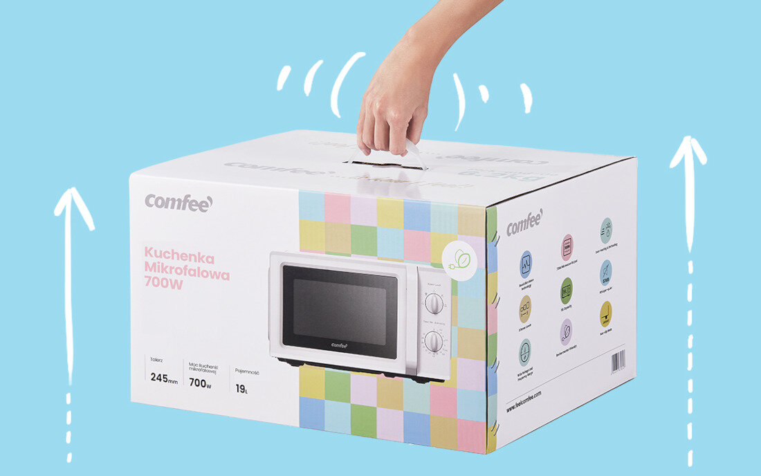 Kuchenka mikrofalowa COMFEE CMO-MP012OC-WH Opakowanie Pick-up & Go niska waga