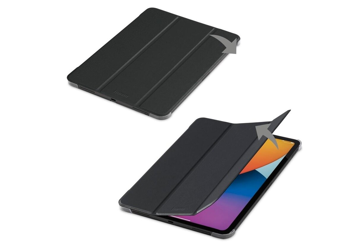 Oszczędzanie energii, wbudowany magnes, automatyczne włączanie/wyłączanie, etui Hama Fold Clear do iPad Pro 11
