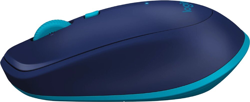 Mysz LOGITECH M535 Niebieski mysz widoczna od boku przyciski rolka aplikacja zasilanie