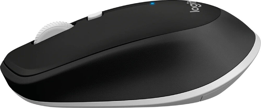 Mysz LOGITECH M535 Czarny mysz widoczna od boku przyciski rolka aplikacja zasilanie