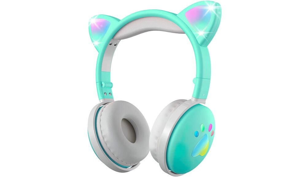 Słuchawki nauszne MOZOS Kid Dog Jack 3.5 mm połączenie przewodowe, słuchawki nauszne po skosie na białym tle