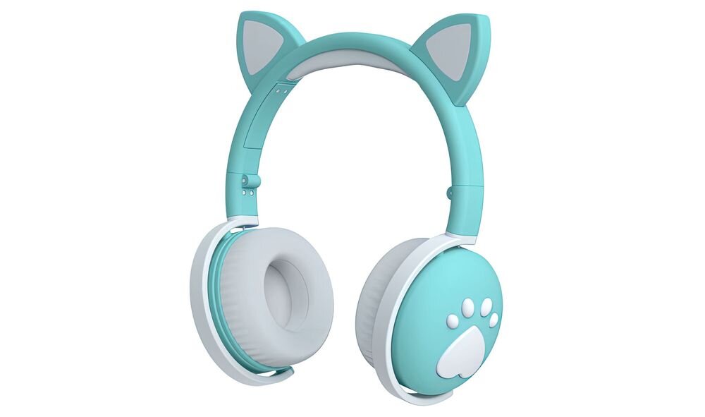 Słuchawki nauszne MOZOS Kid Dog dla dzieci kompatybilne z telefonami, słuchawki nauszne po skosie na białym tle