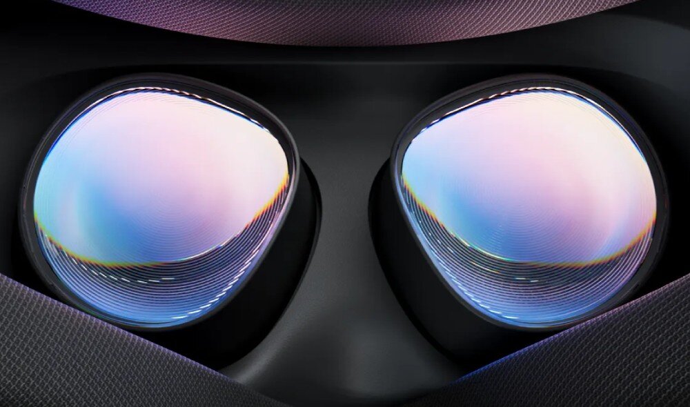 Gogle VR OCULUS Meta Quest 3S 256GB widok ze środka gogli z widocznymi soczewkami