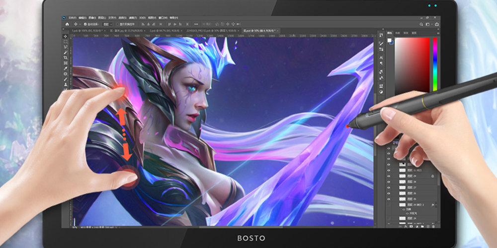 BOSTO X6 Ekran 18,5 16:9 grafików, ilustratorów i innych twórców rozdzielczości 5080 LPI poziomie nacisku 16384 do 60°