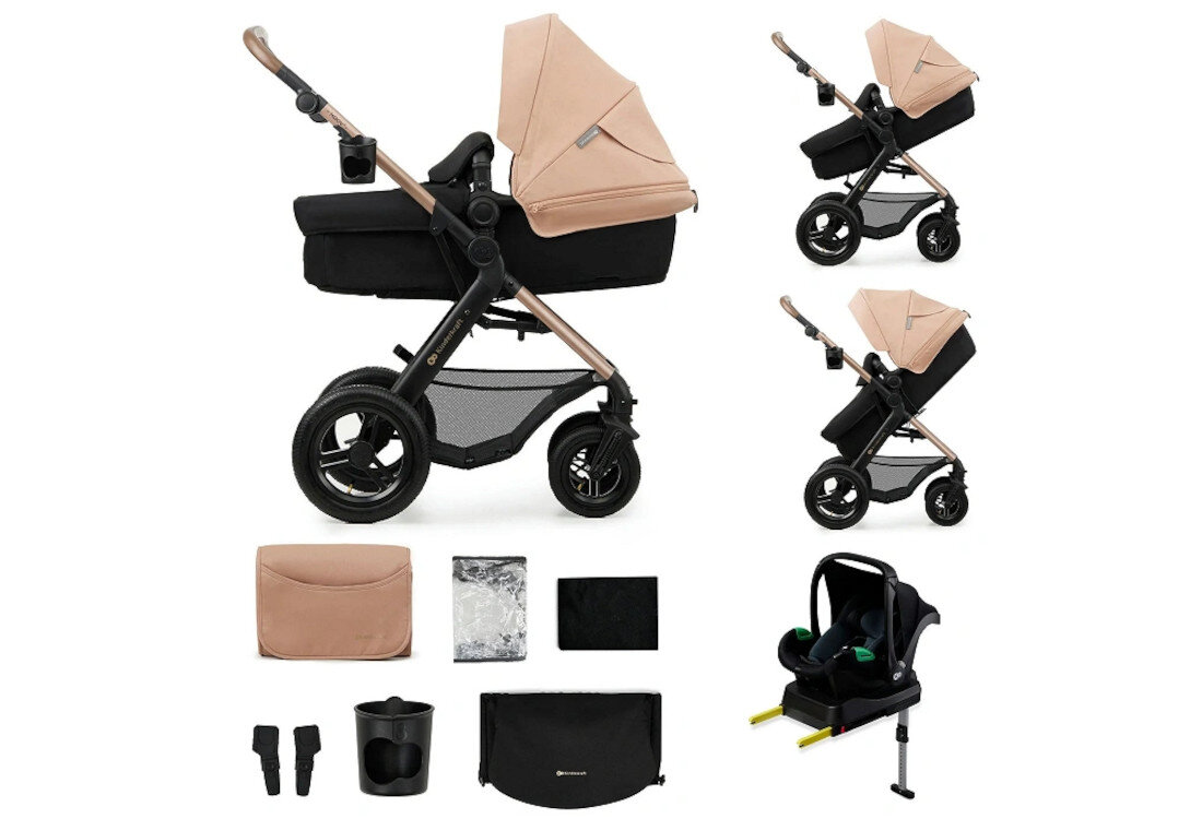 Wózek wielofunkcyjny KINDERKRAFT Moov 2 Air 4w1 Beżowy zestaw akcesoria komplet wyposażenie