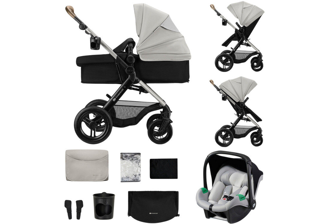 Wózek wielofunkcyjny KINDERKRAFT Moov 2 XL 3w1 Szary zestaw akcesoria komplet wyposazenie
