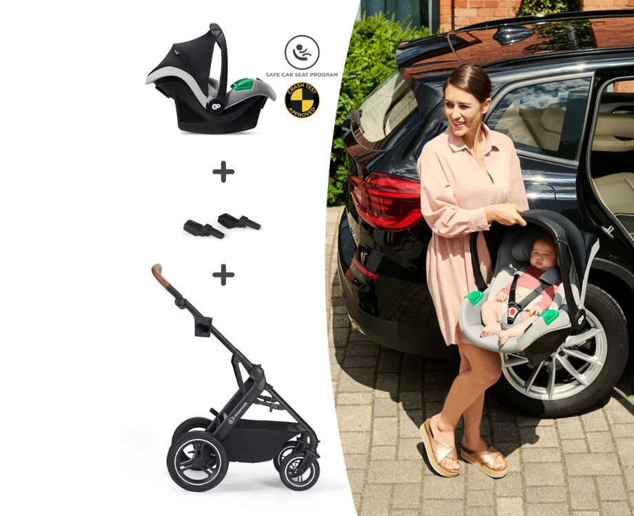Wózek wielofunkcyjny KINDERKRAFT A-Tour 3in1 Jasnoszary Gotowy do podróży samochodem 40–75 cm wygodne i bezpieczne przewożenie Uniwersalne adaptery system TRAVEL SYSTEM