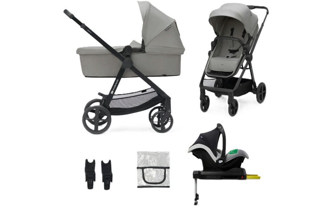 Wózek wielofunkcyjny KINDERKRAFT Newly 4w1 Mink Pro Szary zestaw akcesoria komplet wyposażenie