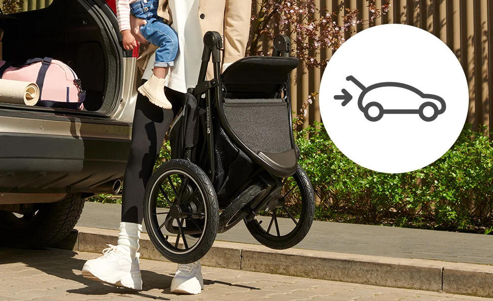 Wózek spacerowy KINDERKRAFT Helsi 2 Szary Zawsze gotowy do podróży łatwo się składa i jest lekki waga przenoszenie ułatwienie transport