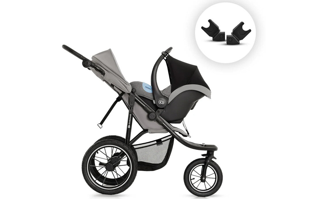 Wózek spacerowy KINDERKRAFT Helsi 2 Szary Elastyczność dzięki TRAVEL SYSTEM Możliwość podpięcia fotelika system podróżny